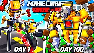 I Survived 100 Days as DRILLMAN in Hardcore Minecraft [upl. by Otsirave]