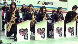 Kobe marathon expo 2015  BFJO Jr band play  3  4 [upl. by Oirottiv]