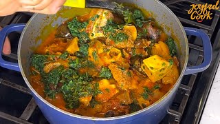 How to cook eforiro with frozen spinach A delicious Nigerian soup you should try with fufu [upl. by Edras]