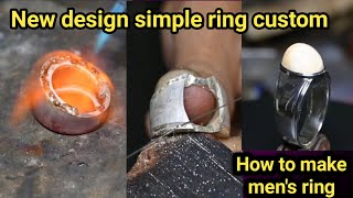 Custom mens jewellery with stone unique handmade jewelry how to make silver ring [upl. by Eelsew150]