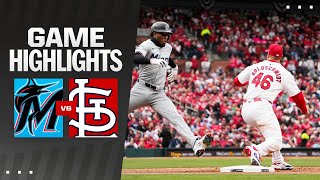 Marlins vs Cardinals Game Highlights 4424  MLB Highlights [upl. by Nnaul]