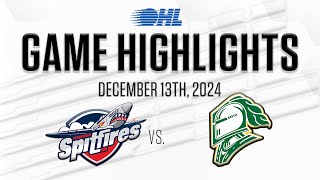 OHL Highlights Windsor Spitfires  London Knights Dec 13 2024 [upl. by Itnahsa]