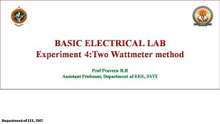 Experiment number 4 Measurement of three phase power using Two wattmeter method [upl. by Kralc]