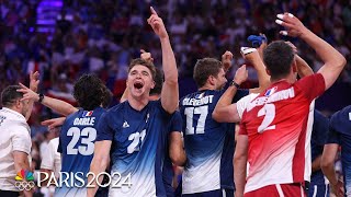 France overpowers Poland for mens volleyball gold medal in front of ELECTRIC crowd  Paris Olympics [upl. by Kaehpos456]