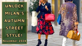 Stunning Italian Street Fashion November 2024 Milan Fall Fashion Trends  Leopard Print Trend [upl. by Reis406]