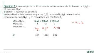 problema equilibrios químicos amoniaco [upl. by Yenruoc]