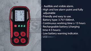 BESANTEK BSTMG08 MultiGas Detector DataLogger With Air Pump [upl. by Ierbua908]