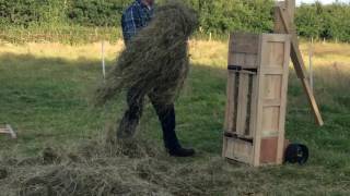 Making handmade hay bales with a box baler [upl. by Aicemak]