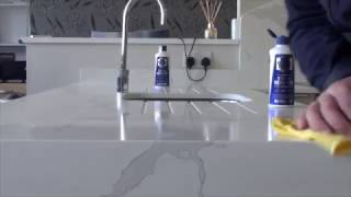 Cleaning Quartz Worktops Calacutta removing stains [upl. by Asir]