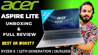 Acer Aspire Lite Unboxing amp Review 🔥Ryzen5 🔥i5 12th Generation 🔥Only 35000₹ [upl. by Nosnorb]