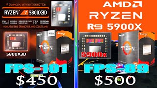 RYZEN 7 5800X3D vs RYZEN 9 5900X  Gaming Comparison [upl. by Zora]