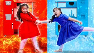 Suri and Annie Play Hot and Cold Challenge For Kids [upl. by Kcirdef965]