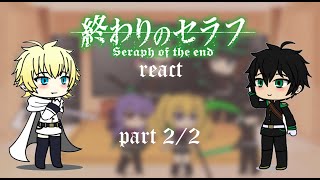 Owari No SeraphSeraph Of The End React  Part 22 [upl. by Neehsas833]