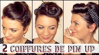 ➳ 2 coiffures de Pin Up  retro pour le réveillon  LA Hairstyle Inspiration [upl. by Bilac465]