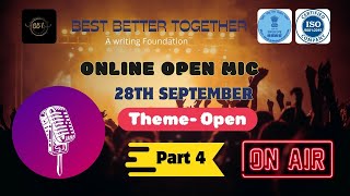 THEME OPEN PART 4  ONLINE OPEN MIC EVENING  BBT  ONLINE EVENT  28th SEPTEMBER [upl. by Nire93]