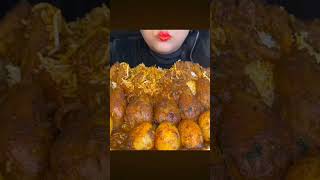 Chicken legpiece and egg with basmati ricemukbang eatingshowfoodshorts ytshortsmaltispicelove [upl. by Grimaud]