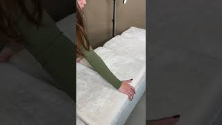 Unpacking a stylish embroidered lash mattress in cream color 🥹 lashstudio lashtransformation [upl. by Drugge434]