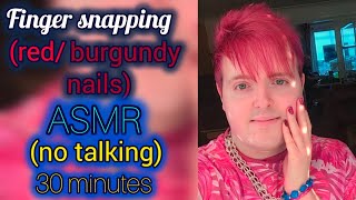 Finger snapping ASMR Red nails rhythmical finger snapping fast and slow [upl. by Onra]