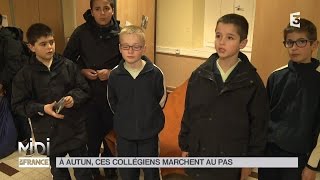 LE FEUILLETON  À Autun ces collégiens marchent au pas [upl. by Pengelly]