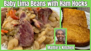 Southern Baby Lima Beans with Ham Hocks and Okra  Ham Hocks and Okra Recipe  Matties Kitchen [upl. by Ztnaj]