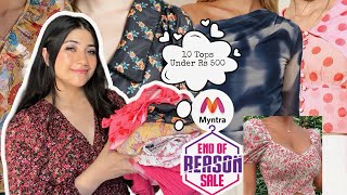 Myntra Tops Try On Haul Under 500 Cute amp Trendy Summer Tops Starting Rs 319 Renigraphy [upl. by Templa548]