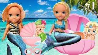 Anna and Elsa Toddlers Merbabies Part 1 Ariel  Mermaids  Toys amp Dolls  Invitation  Elsia Annia [upl. by Irakab]