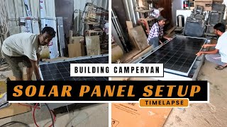 Solar Panel Installation Timelapse  Building Campervan  Van Modification [upl. by Lubin]