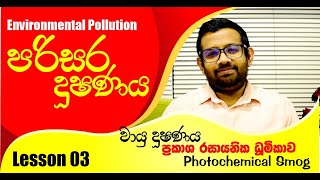 Environmental Pollution  පරිසර දූෂණය Lesson 03  ප්‍රකාශ රසායනික ධූමිකාව  Photochemical Smog [upl. by Karlotta]