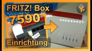 AVM FRITZ Box 7590 DSLZugang verkabeln amp einrichten [upl. by Aicela689]