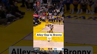 Bronny James gets up on the break amp THROWS DOWN the AlleyOop Slam 🔥👀Shorts [upl. by Dee]