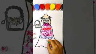 MAGICAL Glitter Dress Art Creations art glitterpainting artandcraft shorts [upl. by Geno]