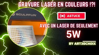 Faire de la Gravure couleurs sur Acier avec laser de 5W  Marking Stainless Steel with a diode laser [upl. by Rolyt]