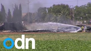 At least three killed as military plane crashes in Spain [upl. by Tuesday]