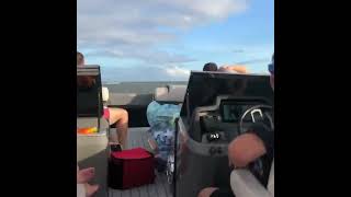 900hp Pontoon Running down Go Fast boats in rough water [upl. by Kattie]