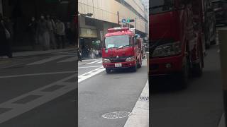 【大阪市消防局 ST161】茶屋町を南下する消防車 [upl. by Arhez]