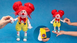 I sewed a funny clown doll out of socks  now all my friends want this as a gift [upl. by Ardnahs3]