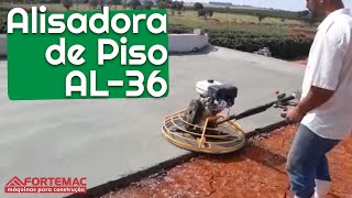 Alisadora de Piso AL36 FORTEMAC Desempenando Concreto Terreiro de café [upl. by Uaerraj]