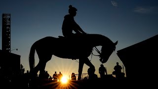 Kentucky Derby horse throws rider off during Churchill Downs practice [upl. by Ashman]