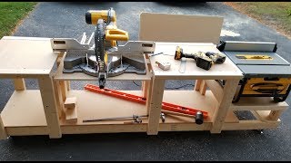 Mobile Workbench for Miter Saw and Table Saw [upl. by Guildroy957]