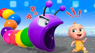 Police VS Hungry Worm Worms From The Game  Funny Cartoons  PulkaCoco‬ Nursery Rhymes amp Kids Songs [upl. by Fogarty]