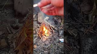 Trying out Pyro Putty campfire firestarter hunting outdoorlife outdooradventure fire [upl. by Ricard532]