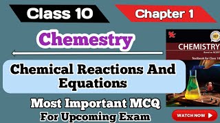 Class 10th Chemistry ch 1 mcq  Chemical Reactions and Equations ch 1  mcq video viral [upl. by Ococ]