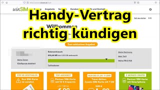 Handyvertrag kündigen winSIM Vertrag kündigen in 1 Minute online  So gehts ganz schnell [upl. by Aidua]