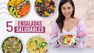 5 Ensaladas Saludables Fáciles y Económicas🥗 Yovana [upl. by Robbi]