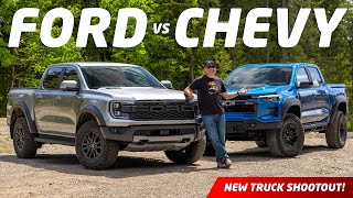 OffRoad Truck Shootout 2024 Chevy Colorado ZR2 Bison vs Ford Ranger Raptor [upl. by Enitsej]