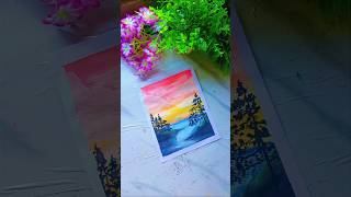 💫Easy Scenery Art 💫video art youtubeshorts viralshort shorts creative simpledrawingstepbystep [upl. by Pantia296]