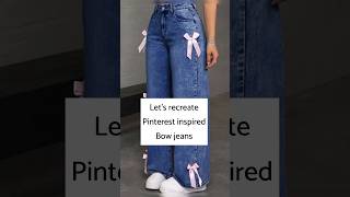 🤗Let’s recreate PINTEREST INSPIRED DIY JEANS diy diyfashion shorts trending [upl. by Karleen]