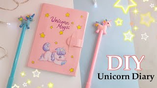 how to make unicorn diary with paper without cardboard  diy unicorn diary without gluegun unicorn [upl. by Enerahs]