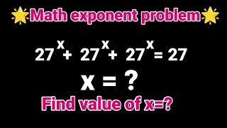 math Olympiad question Math exponential problem  simplification  find value x shortsfeed math [upl. by Lubet]