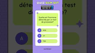 QUIZ QCM SVT Quelle est l’hormone détectée par un test de grossesse shorts grossesse hcg svt [upl. by Yojenitsirk]